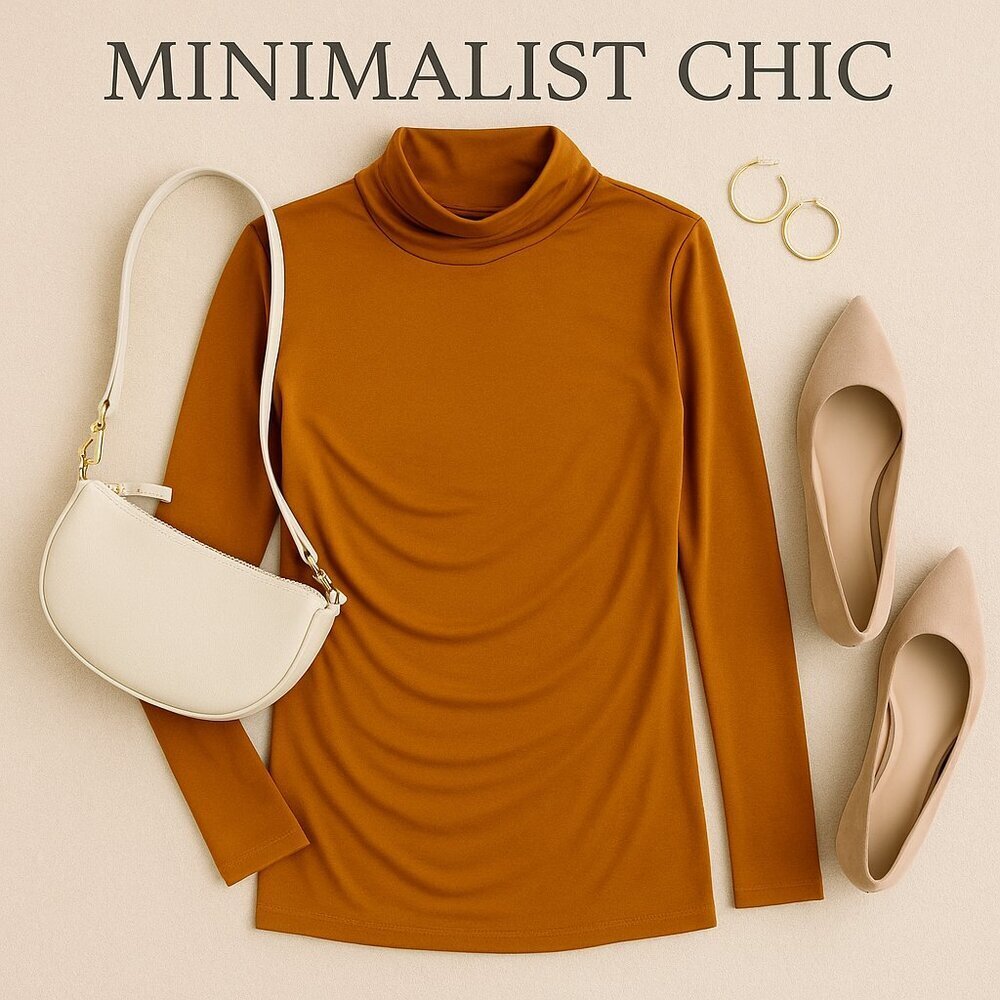 Daily Ritual Mustard Mock Turtleneck Long Sleeve Stretchy Lightweight Top Size S